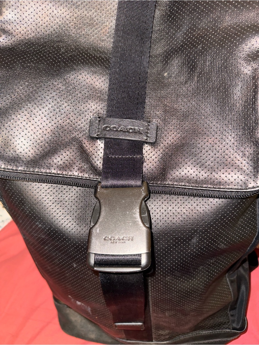 Coach Men’s Black Leather Backpack - Picture 2 of 5